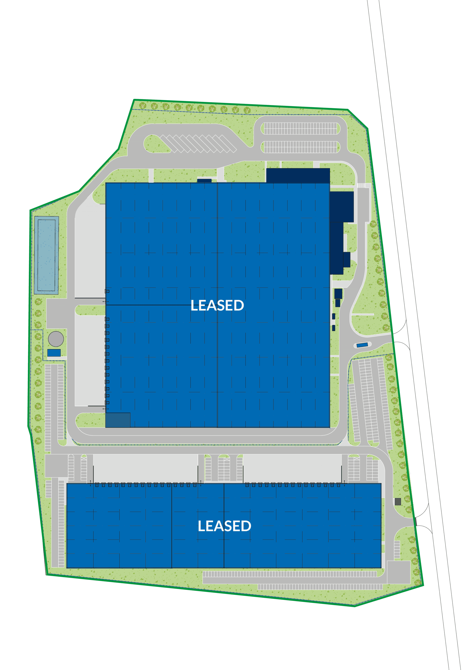 Leased warehouse plan in Wroclaw IV Logistics Centre.