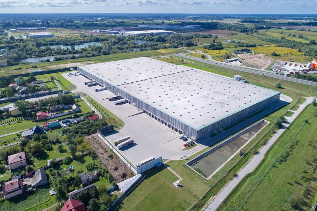 Aerial view of warehouse in Grodzisk.