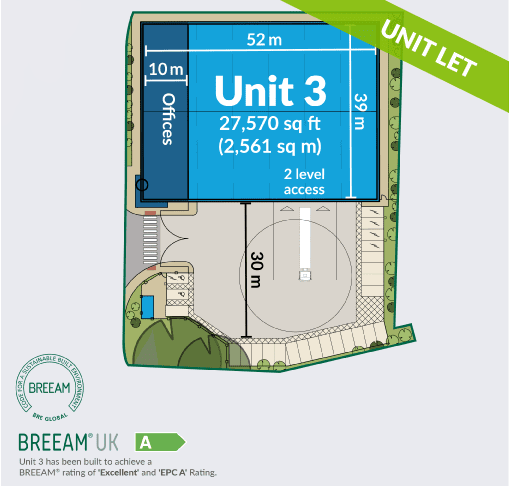 Unit let advertisement for Unit 3 in G-Hub Crawley.