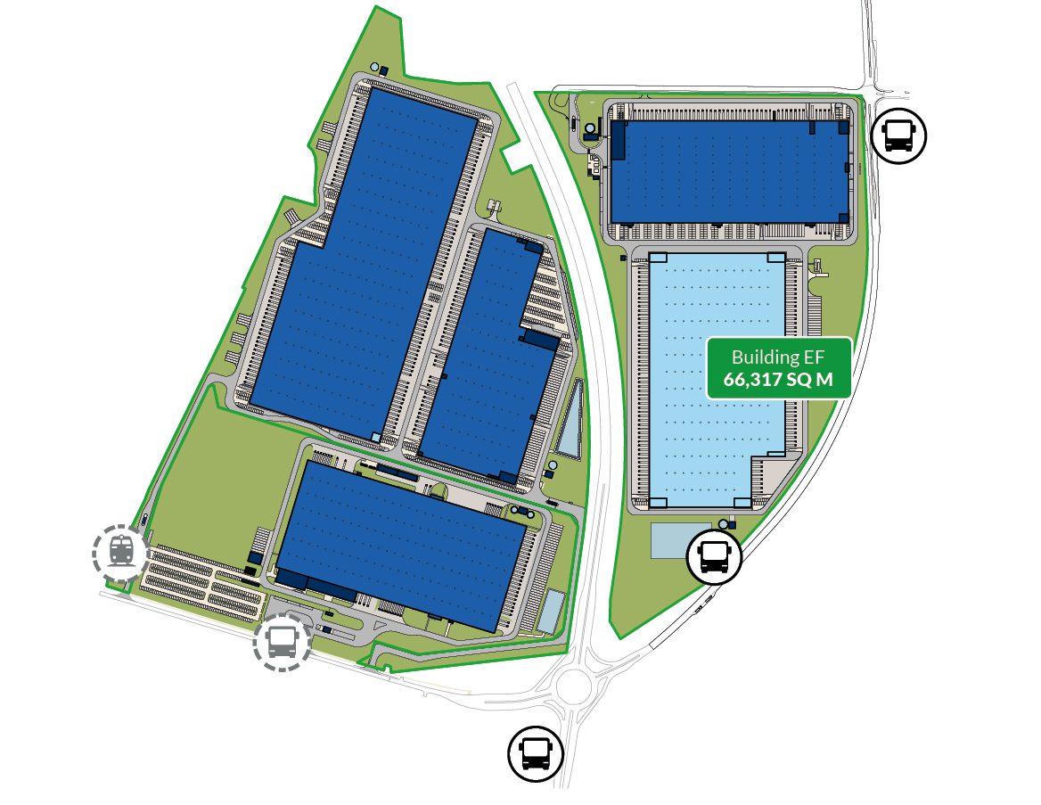 Site plan for warehouses in the Wroclaw V Logistics Centre.