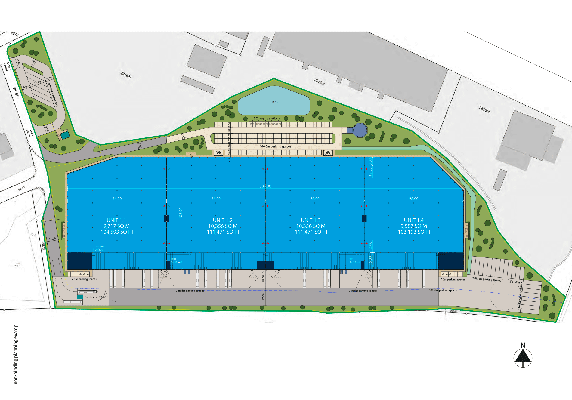 Floorplan of warehouse units in Coburg.