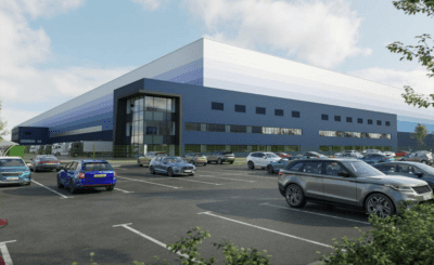 CGI render of the exterior of Magna Park Corby car park