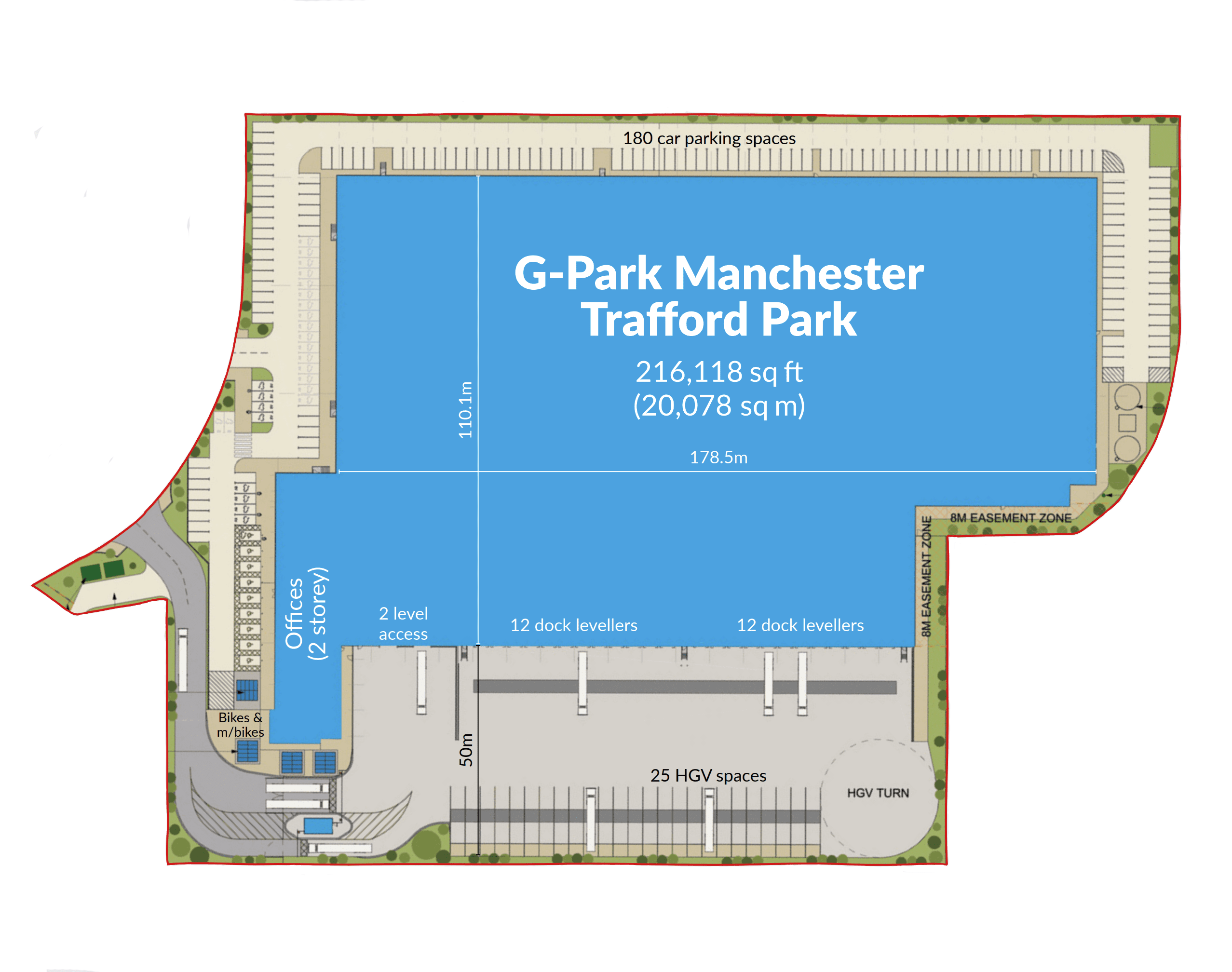 Site map of G-Park Manchester Trafford Park.
